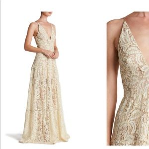 Dress the Population Melina Lace Fit & Flare Maxi